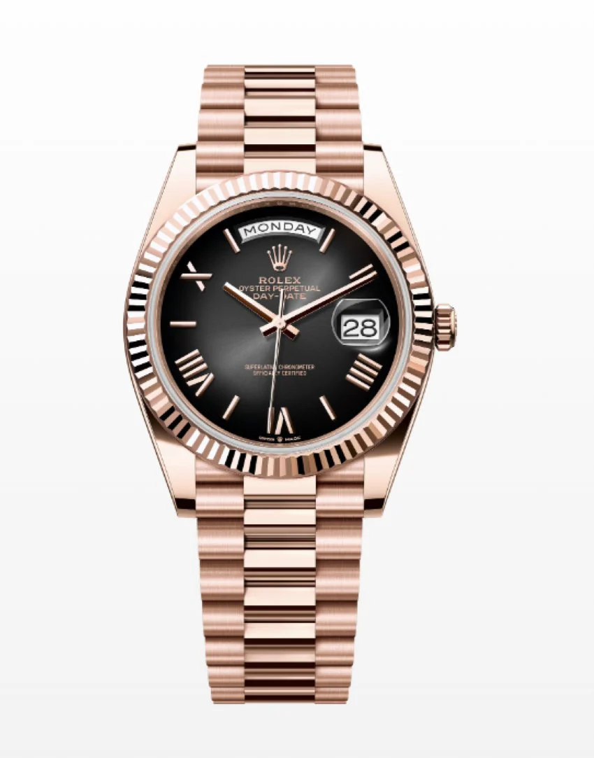 Rolex Day-Date 40 228235 2025 Unworn Ombré Oscars Dial Rose Gold Full Se